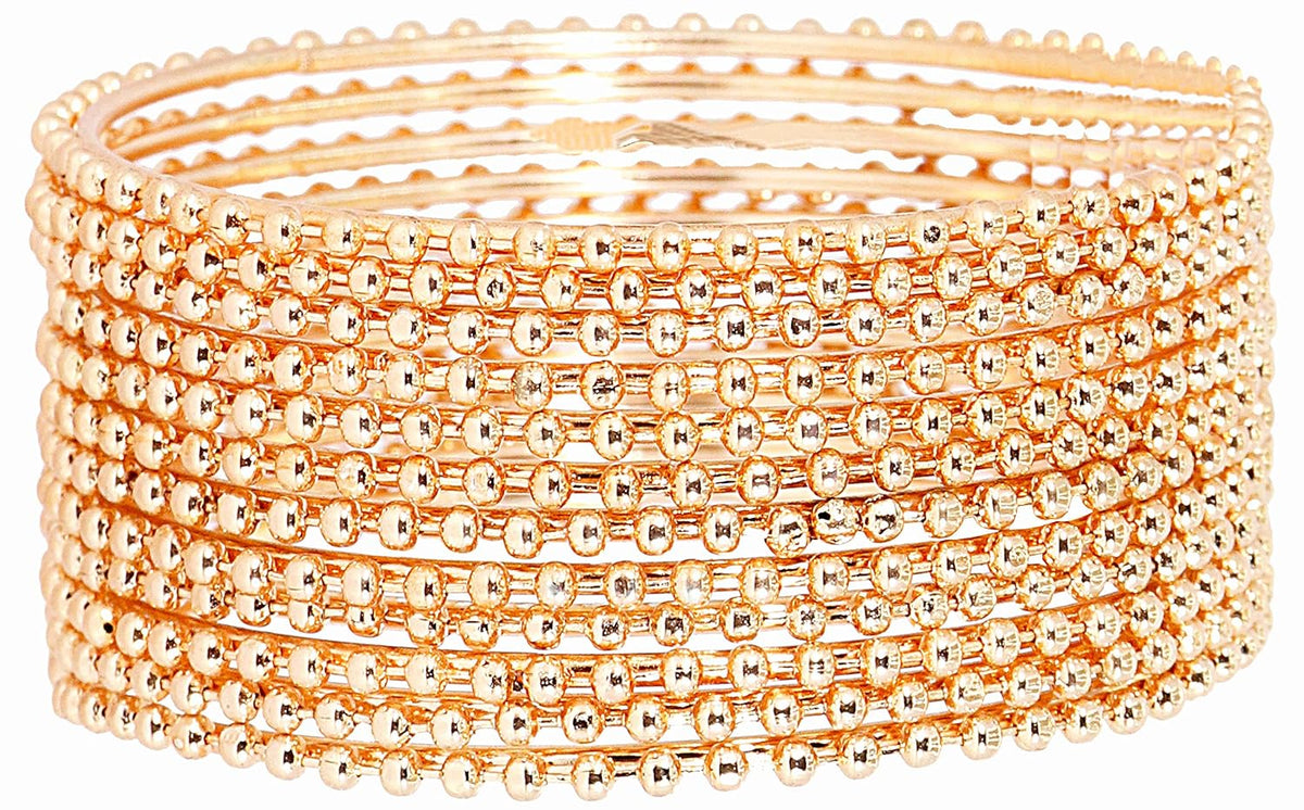 NMII Non-Precious Metal Base Metal With Ball Chain Glossy Finished Bangles Set For Women and Girls
