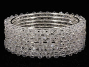 NMII Pearls Studded Metal Bangles Set For Women and Girls