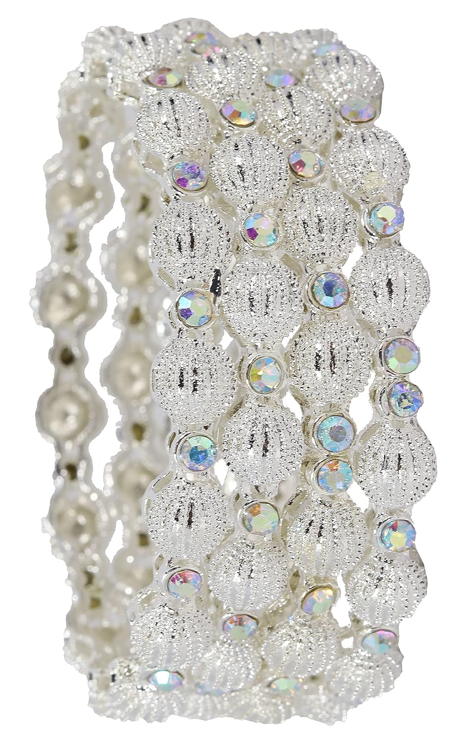 NMII Metal with Zircon Gemstone Kada Set For Women and Girls