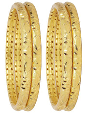 NMII Brass Metal with Gold Plating Bangles Set For Women's & Girls (Pack of 4)