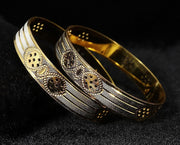 NMII Brass Gold Plated Bangles Set For Women's & Girls (Pack of 2)