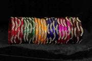 NMII Stylish MultiColour Glass Kada Set For Women & Girls with Golden Zircon Stone & Beads | Bangles For Women Glass | Kada For Women | Colourful Bangles for Women | Glass Bangles Combo- Set of 24