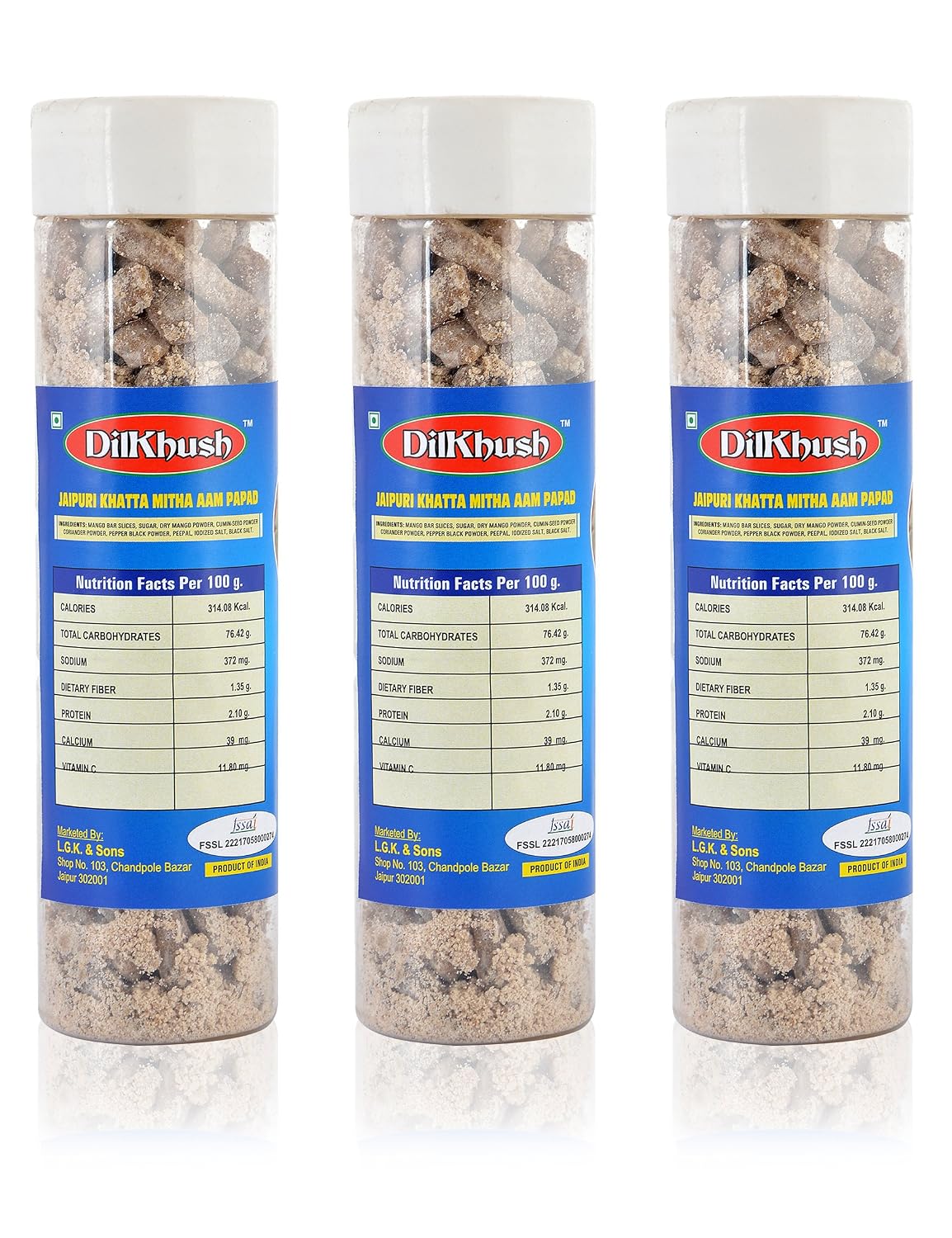DilKhush Jaipuri Aam Papad, 600 Grams, Pack of 3