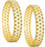NMII Non Precious Metal Base Metal With Zicon Studded Glossy Finished Kada Set For Women and Girls