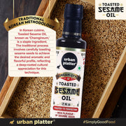 Urban Platter Korean-Style Toasted Sesame Oil, 250ml (Cold-Pressed | Rich Flavour | Known as Chamgireum | Perfect Finishing Oil for All Asian Dishes)