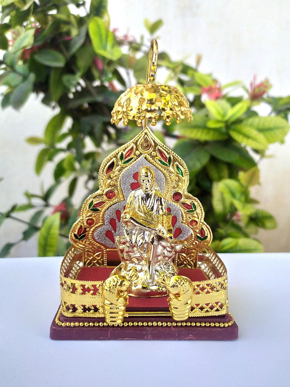 SHINDE EXPORTS Plastic Shirdi Saibaba Temple Idol/Statue for Car Dashboard (Design 6, Medium)