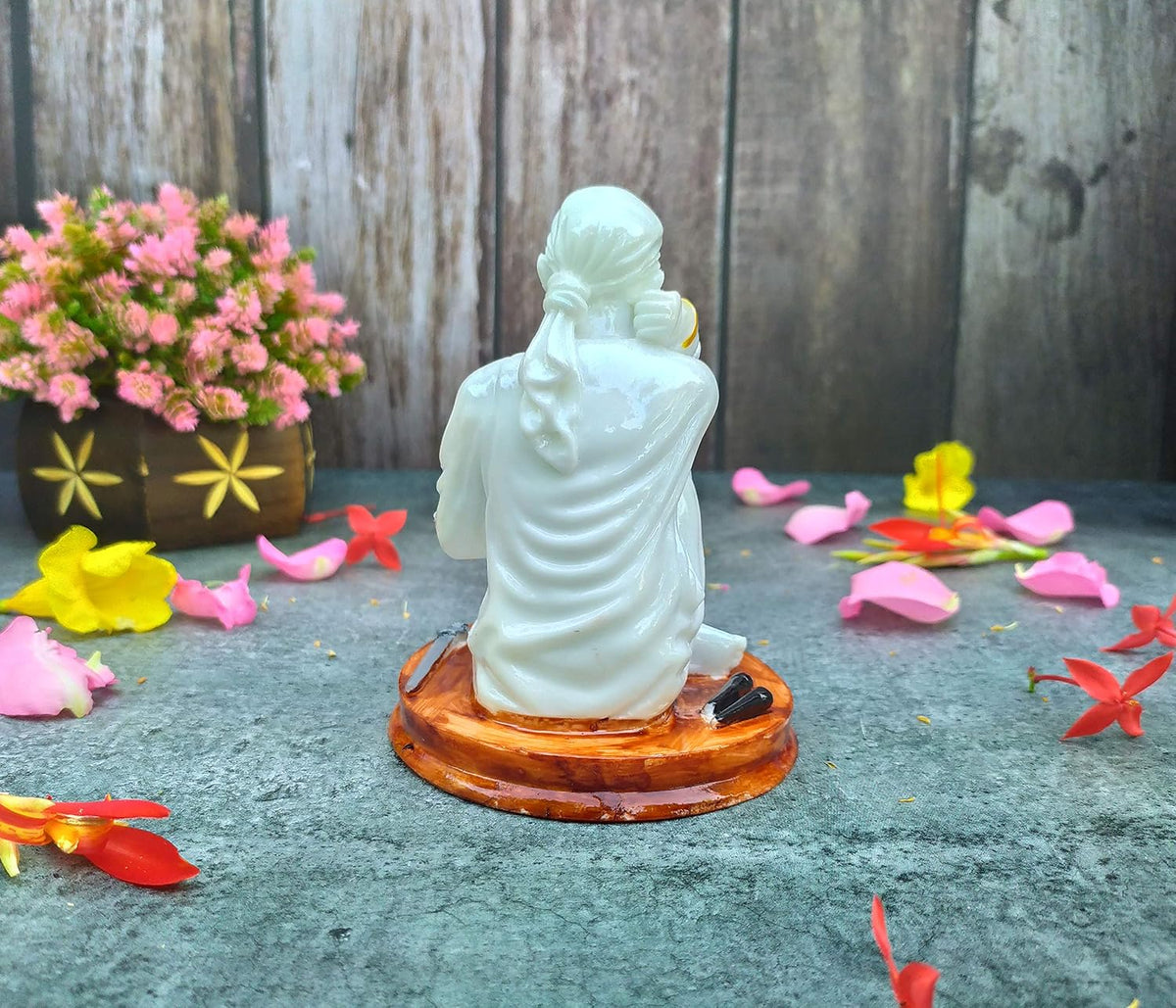 SHINDE EXPORTS saibaba Idol/shirdi saibaba Idol Marble/saibaba Idol for Pooja Room 5 inches