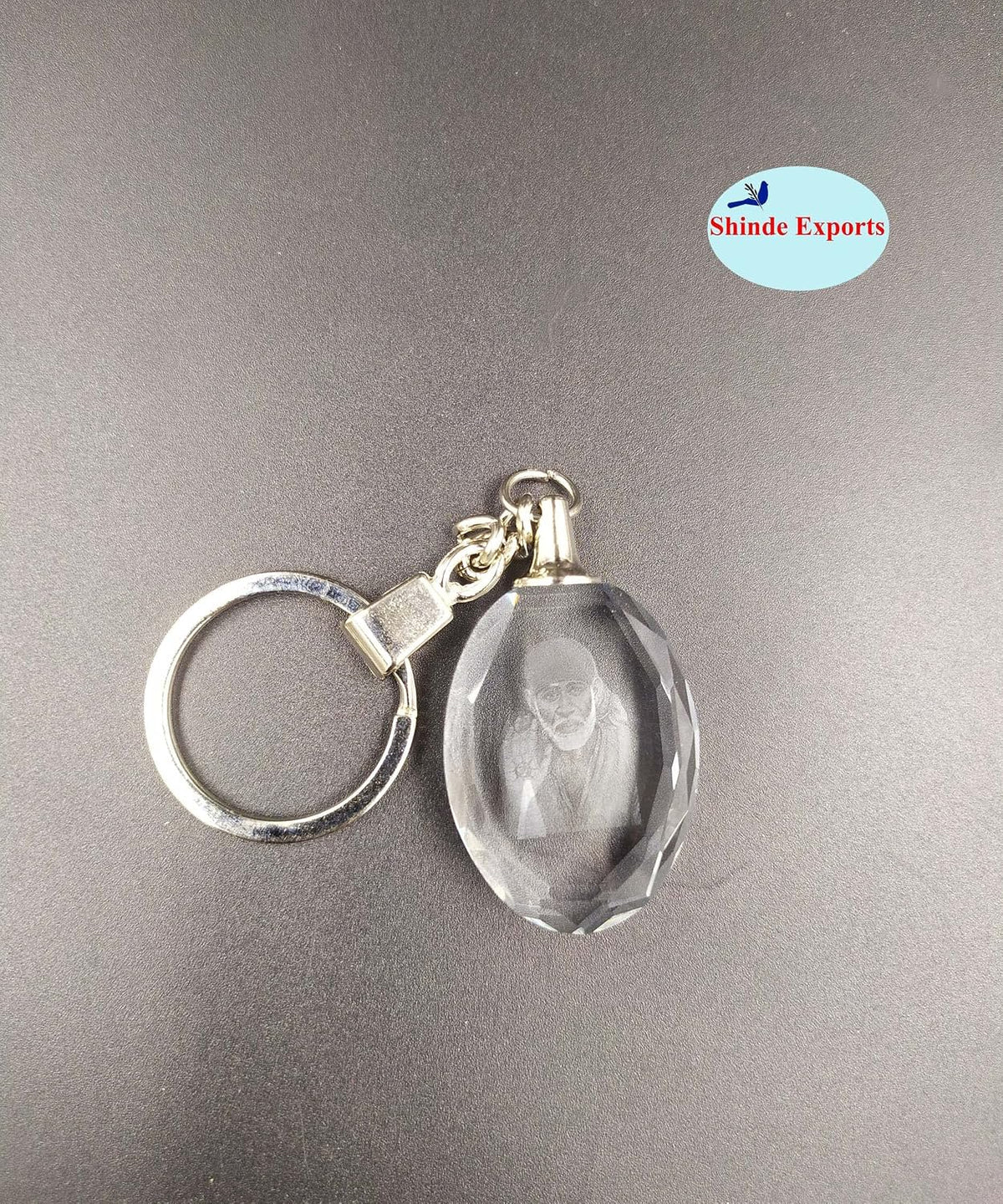 SHINDE EXPORTS Shirdi Saibaba Crystal Key Chain for car Bike and Home