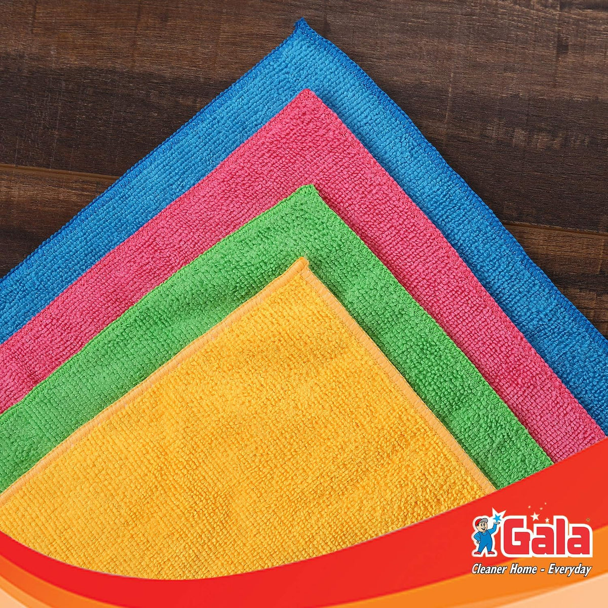 Gala Microfiber Cleaning Cloth/Towels Set of 4 Kitchen Wipes, Microfiber Cloth for car, Bike cleani