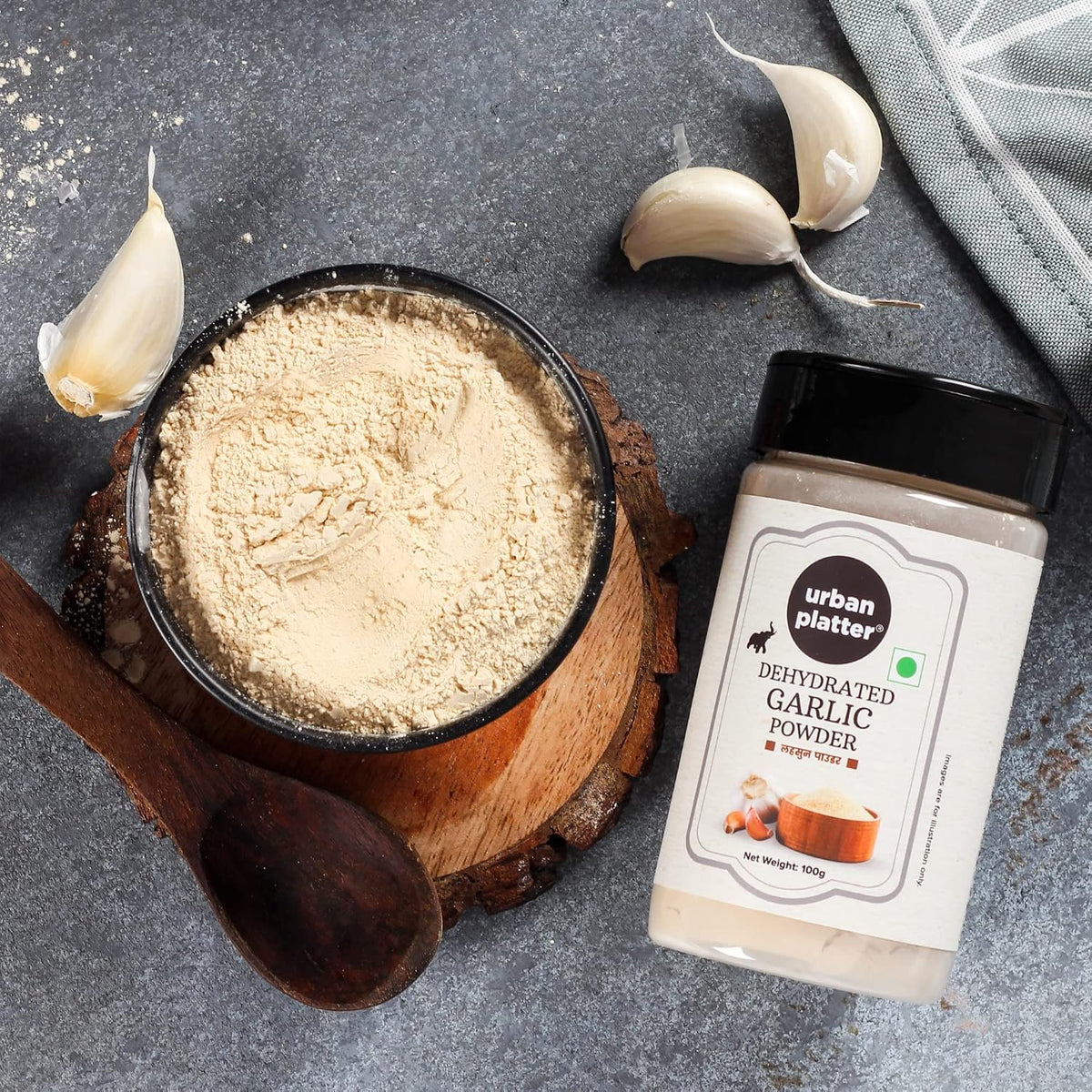 urban platter Dehydrated Garlic Powder, 100 Gram (Ready To Use, Instant Garlic Flavour, Additive Free, All Natural And Free Flowing, Lehsun Powder)