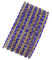 NMII Non-Precious Metal Base Metal Studded with Zircon Gemstone and Linked with Ball Stone Glossy Finished Bangle Set For Women and Girls