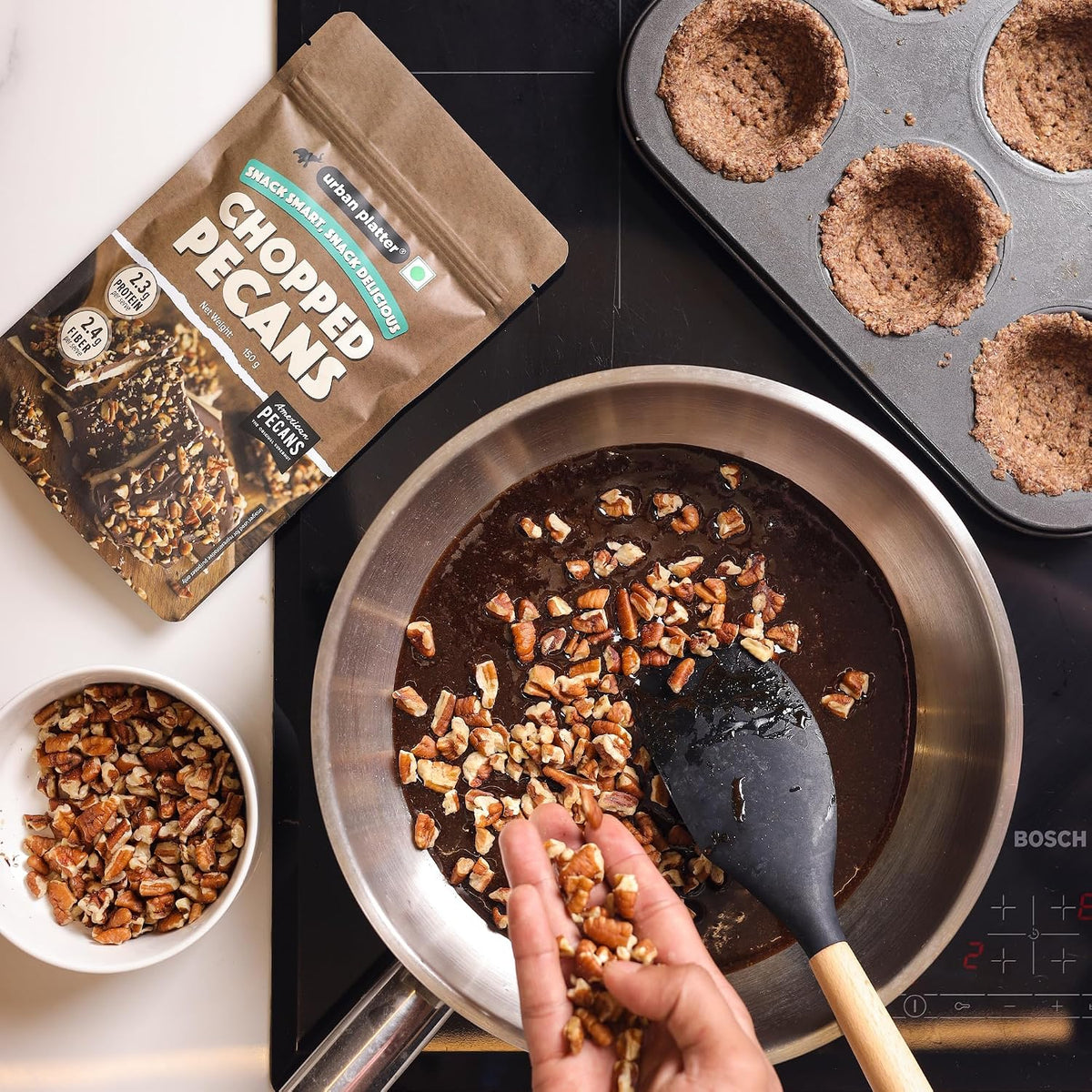 Urban Platter Chopped Pecans, 150g (Imported from the USA | Ideal for Baking, Desserts & Everyday Snacking)