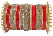 NMII Acrylic (Plastic) and Zircon Gemstone Studded with Pearl Glossy Finished (ONLY 1 HAND) Chuda Set For Women and Girls