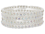 NMII Premium Metal with Zircon Gemstone Kada Bangles Set For Women and Girls | Fancy Women's Kada| Stylish Metal Bangles Set- Pack of 4