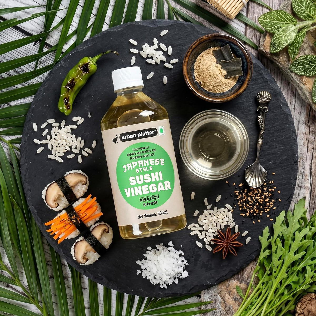 Urban Platter Japanese Rice Vinegar (Awasezu), 500ml [All Natural Vinegar Traditionally Made and Seasoned] - Perfect for Seasoning Sushi Rice