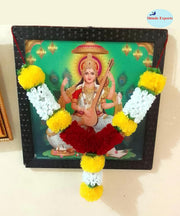 SHINDE EXPORTS Artificial Plastic Marigold Fool mala Garland for Photo Frame god Idols Pooja Room Dead Person Garlands for Home Decoration (Style 3, 14 inches)