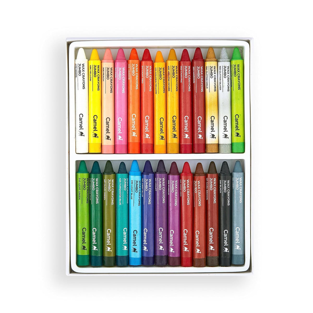 Camel Jumbo Wax Crayons 26 shades.
