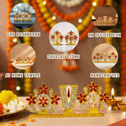 YaaNatural Yaa Catchy Lord Balaji Double-Sided Idol for Car Dashboard & Home Decor Gold Finish Venkateswara Face Statue | Spiritual Gift, Pooja & Office Idol (Double Side Shanku Chakra Namam)
