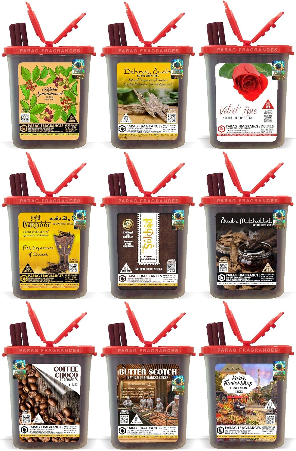 Parag fragrances Hand Crafted, Long Lasting South Champa Natural Essential oils and Herbs Premium Dhoop Sticks for Prayer (Without Charcoal and Bamboo) 200gm Pack