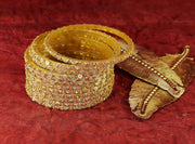 NMII Stylish Glass Bangles Set with Golden Diamond Stone & Sitara Beads Design For Women & Girls | Designer Women's Glass Bangles | Traditional Chudi Set | Girl's Bangles Fashion Jewellery- Set of 12