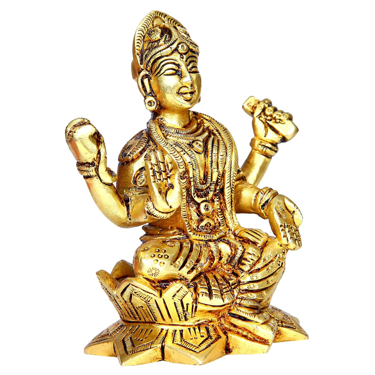 Aalayam Selveer Balambigai Statue| Bala Tripura Sundari Idol | Balambika Idol Brass 10cm Height Brass Gold Colour 1 Piece