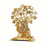 KridayKraft Metal Krishna Idol Statue with kamdhenu Cow Standing Under Tree Showpiece Figurine for Pooja Room & Gift,Decorative Religious Statue for Home,Office & Table...