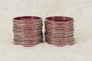 NMII Glass with Polka Dots & Glitter Stylish Fancy Bangles Set For Women & Girls | Glass Bangles | Traditional Women Bangles - Pack of 36 Bangle