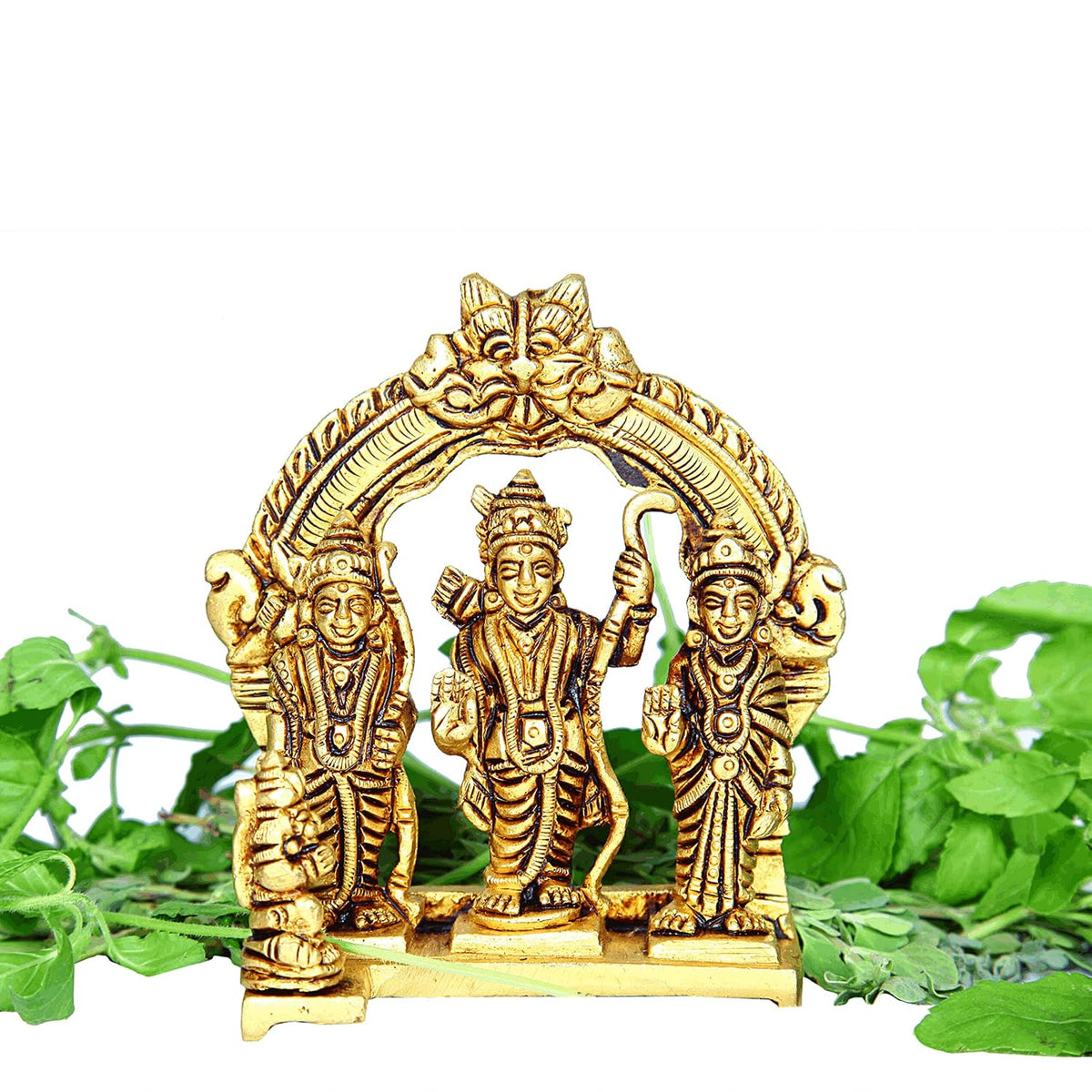 Aalayam Selveer Ram Darbar Murti Brass | Ramar Pattabhishekam Brass Idol | Ram Darbar Brass Idol | Ram Darbar Statue Brass 10.5 CM Height Brass Gold Colour 1 Piece