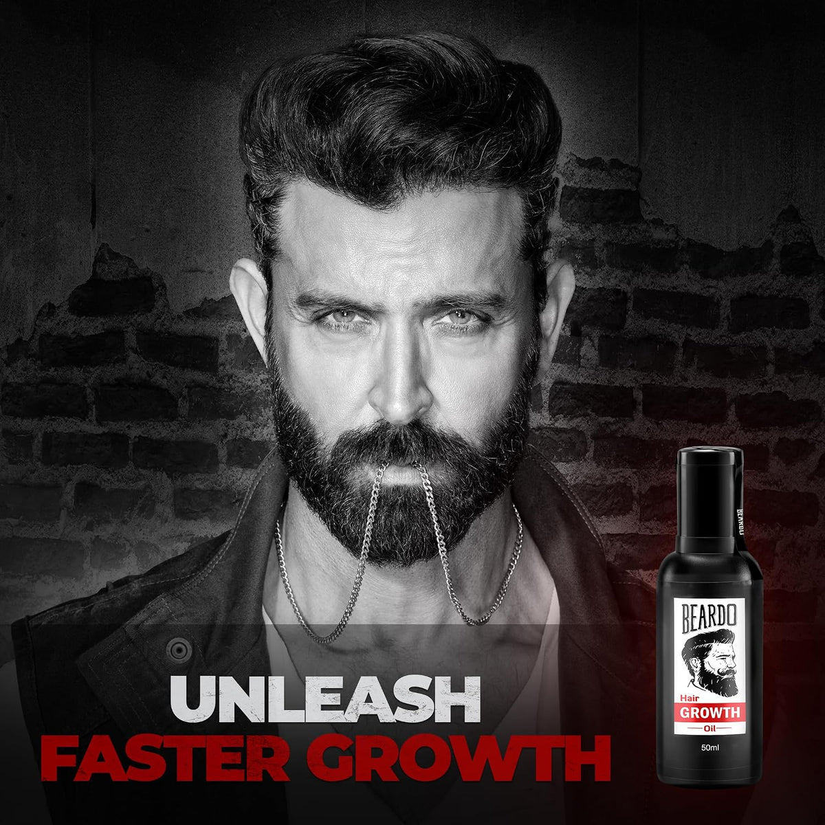 Beardo Beard & Mustache Growth Combo | Mustache Growth Roll On 8ml & Beard n Hair Growth Oil 50ml (Set of 2)