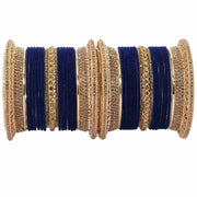 NMII Non-Precious Metal with Base Metal and Studded with Zircon Gemstone Glossy Finished Traditional Velvet Bangle Chuda set for Women and Girls