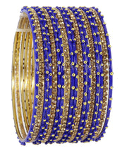 NMII Non-Precious Metal Base Metal Studded with Zircon Gemstone and Linked with Ball Stone Glossy Finished Bangle Set For Women and Girls