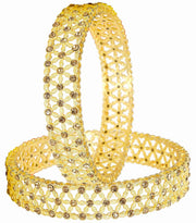 NMII Non Precious Metal Base Metal With Zicon Studded Glossy Finished Kada Set For Women and Girls
