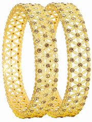 NMII Non Precious Metal Base Metal With Zicon Studded Glossy Finished Kada Set For Women and Girls