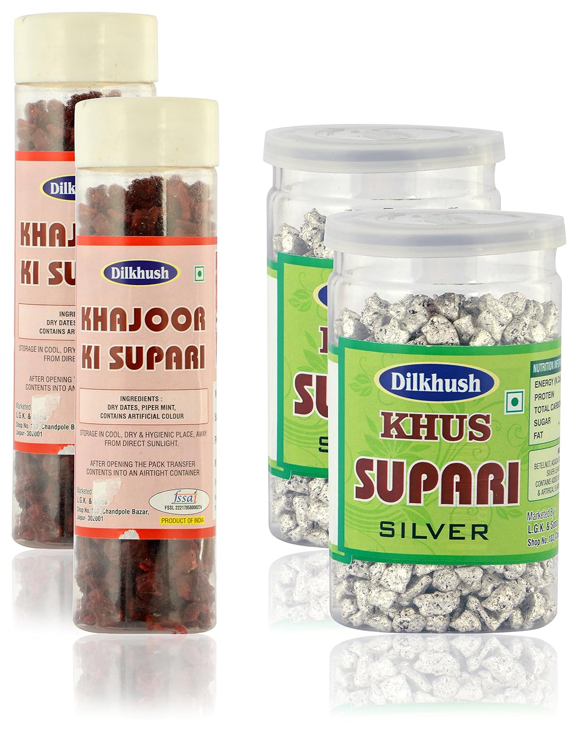 Dilkhush Khajoor Ki Supari and Khus Supari, 500 g (Combo of 4)