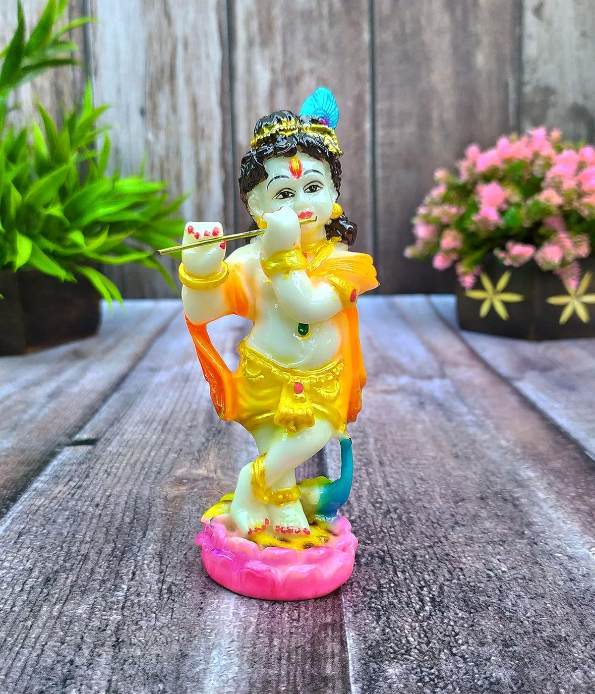 SHINDE EXPORTS Krishna Idol/Krishna Idol for car Dashboard/Krishna murti 5.5 inches