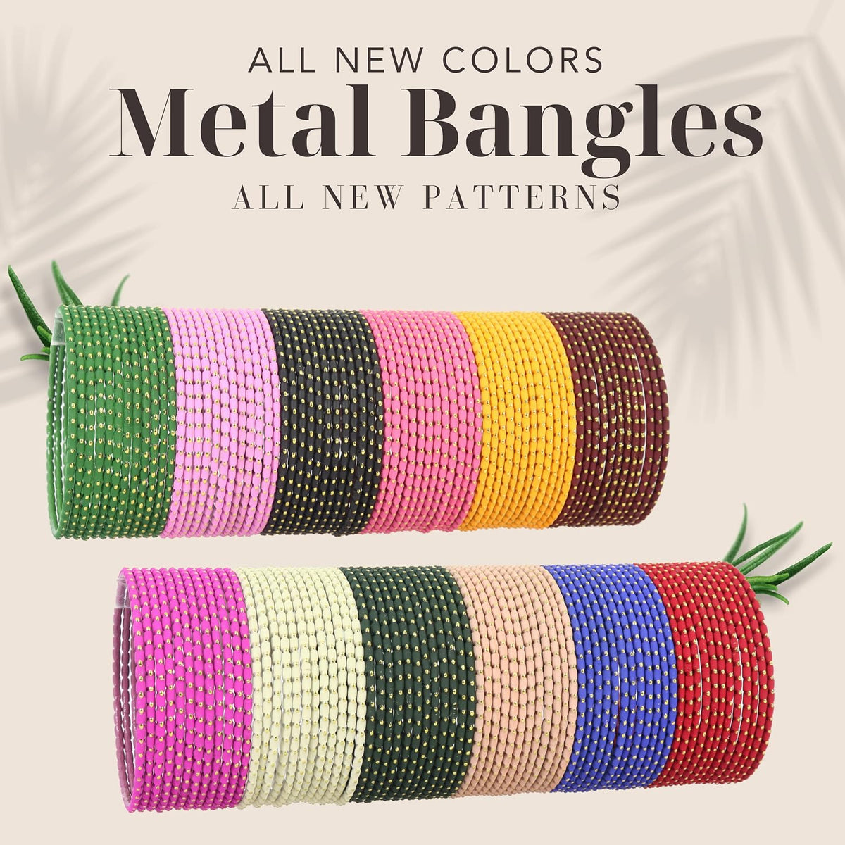 NMII Metal with Golden Polka Dots & Cutting Design Stylish Bangles Set For Women & Girls | Metal Bangles | Traditional Women Bangles | Fancy Metal Chudi - Pack of 144 Bangle