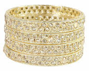 NMII Latest Metal Bangles Set For Women & Girls with Zircon Diamond & Kundan Stone | Trendy Girl's Bangles Bracelet Kada | Stylish Chudi Kangan For Women Wedding, Party, Festive, Everyday- Set of 4