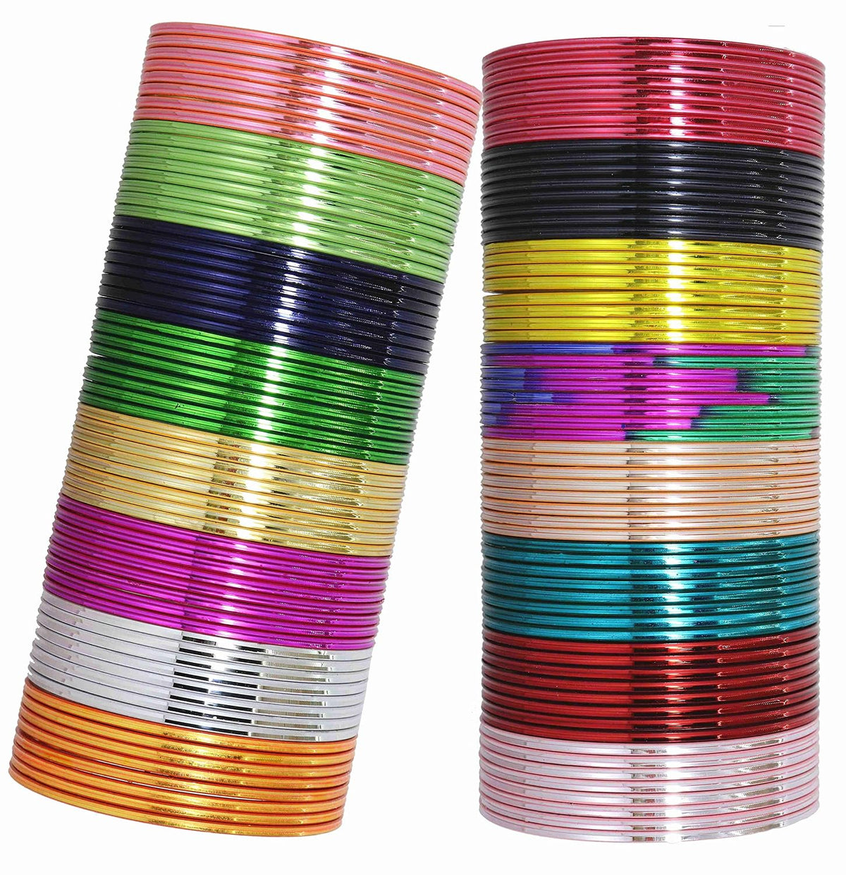 NMII Non-Precious Metal Base Metal with Simple and Smooth Edges Glossy Finished Bangle Set For Women and Girls