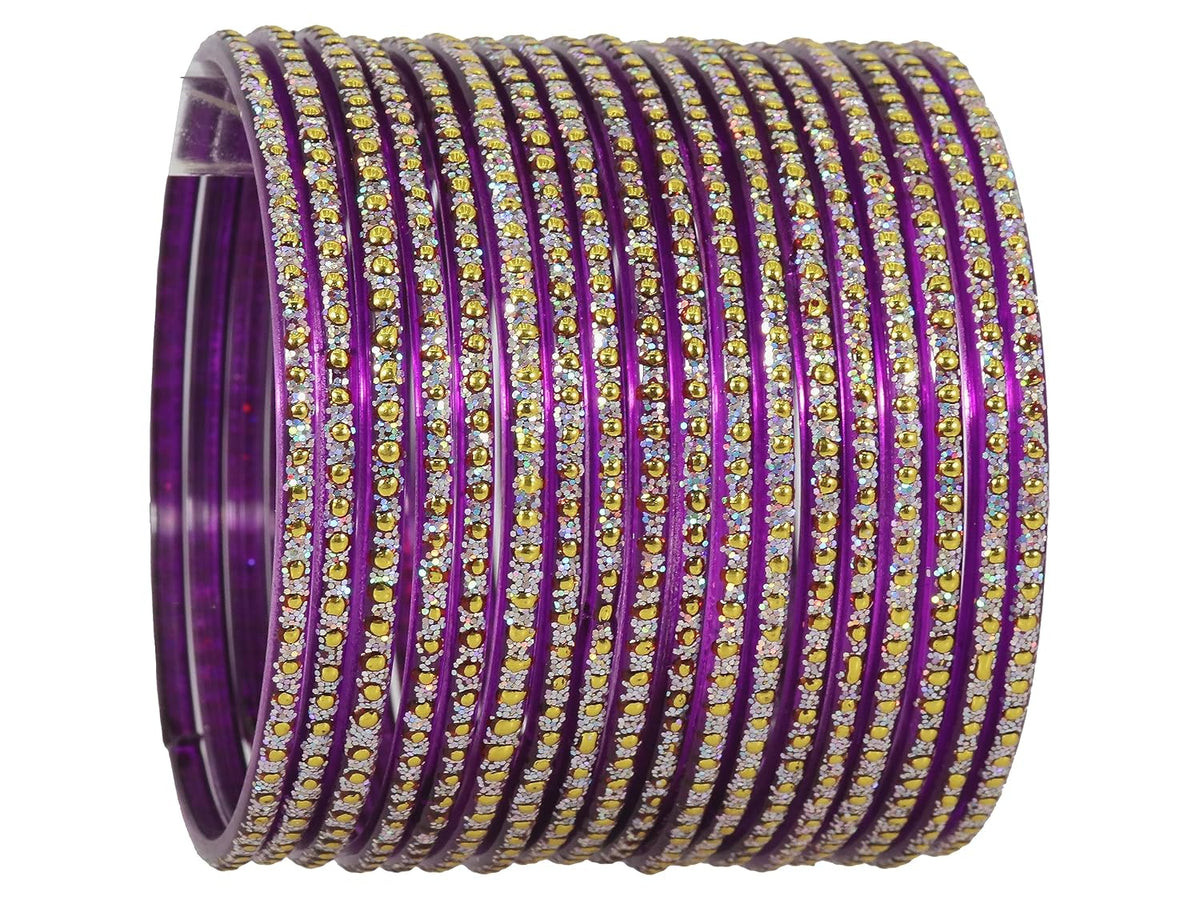 NMII Glass with Polka Dots & Glitter Stylish Fancy Bangles Set For Women & Girls | Glass Bangles | Traditional Women Bangles - Pack of 36 Bangle