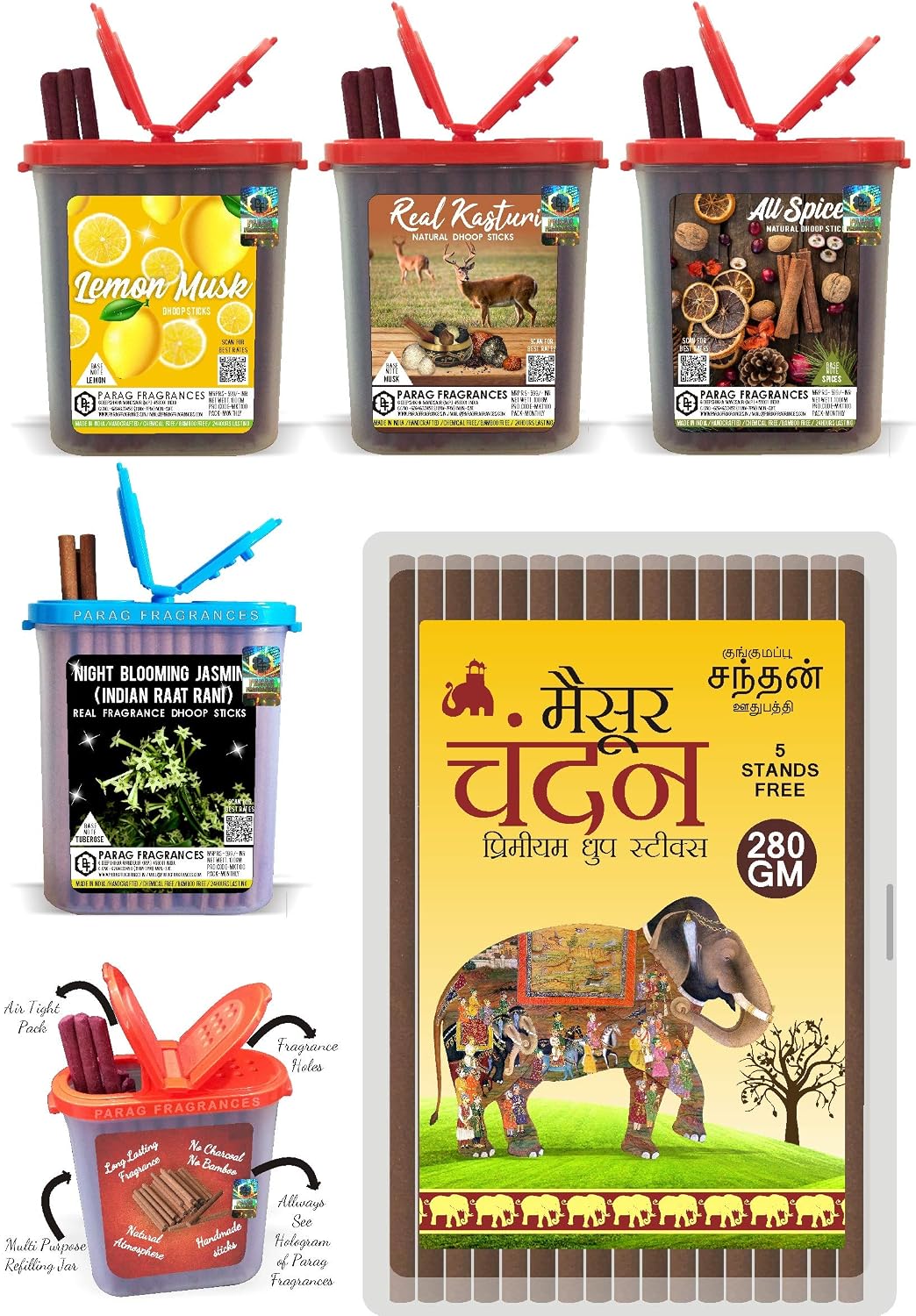 Parag Fragrances Extra Premium Long Lasting Dhoop Sticks 100 Gram Pack for Pooja & Home Fragrance (Rajnigandha)