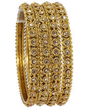 NMII Metal with Zircon Gemstone Studded Kada set for Women/Girls
