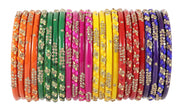 NMII Non-Precious Metal Base Metal with Zircon Gemstone Or Beads Studded worked Glossy Finished Kada Set For Women and Girls