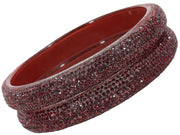 NMII Glass with Zircon Gemstone and Glitter Kada Set For Women and Girls