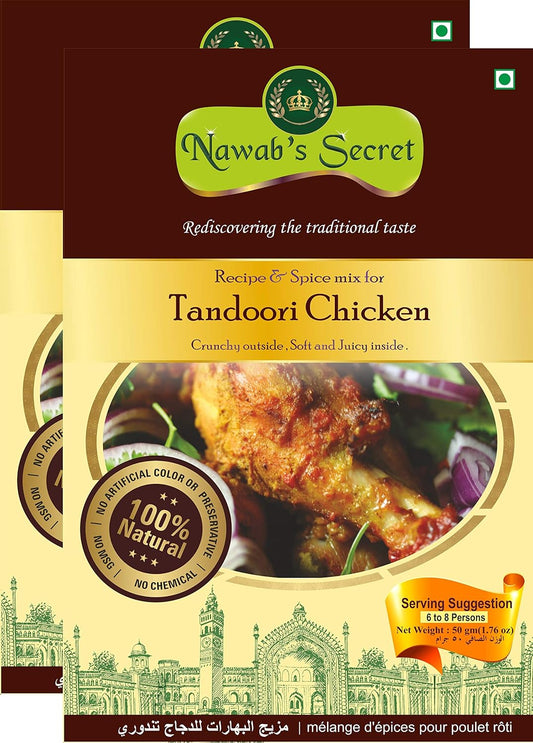 Nawab's Secret Tandoori Masala, 50 gm (Pack of 2 * 50 gm)-Tandoori and Tikka Masala
