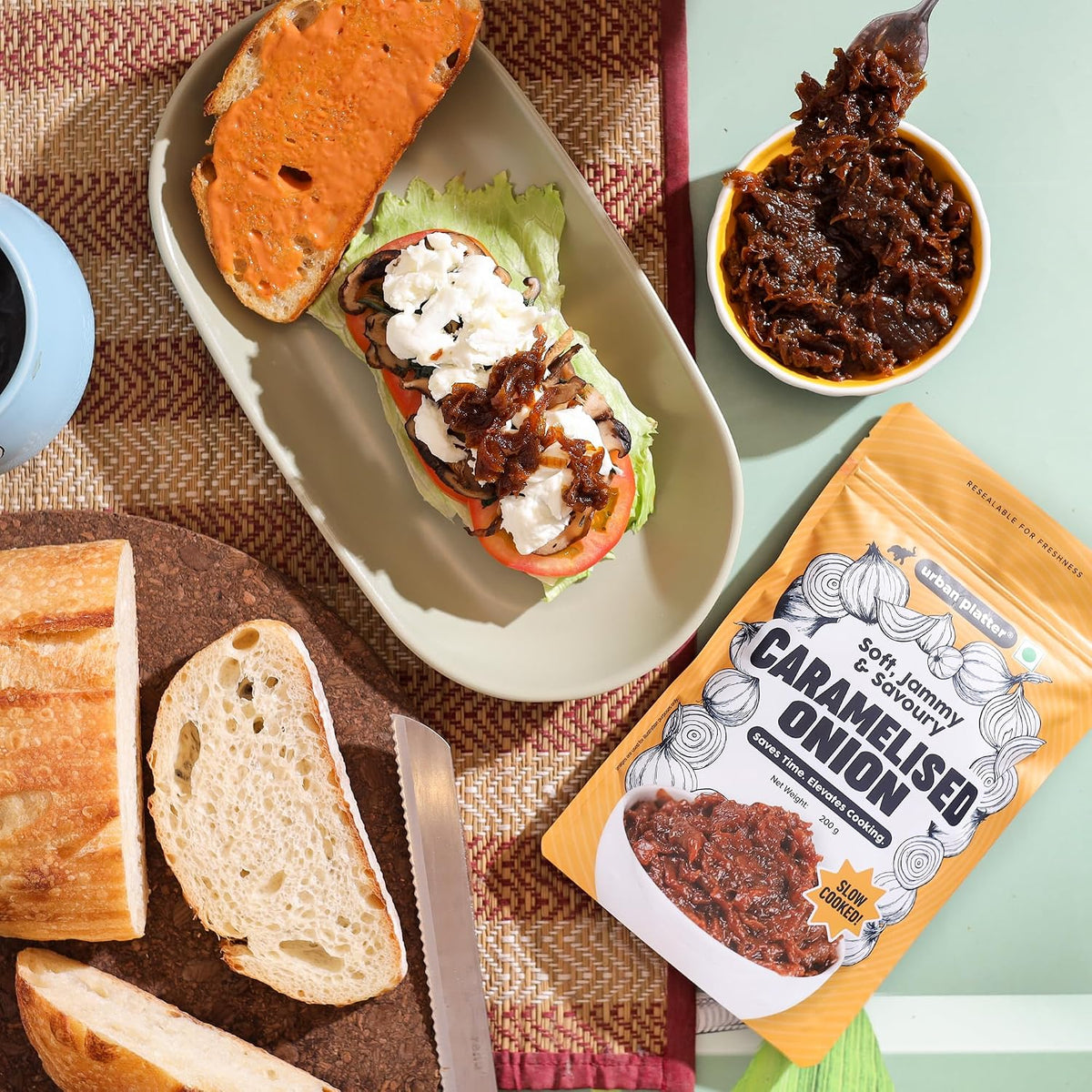 Urban Platter Caramelized Onion, 200g (Sweet-Savoury Onion Base for Pasta, Sandwiches, Gravies & Gourmet Cooking, Soft, Jammy & Slow Cooked.