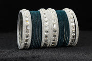 NMII Metal Bangles Set For Women and Girls Studded With Zircon Gemstone and Velvet Bangles I Chuda Bangles I Stylish Bangles Bracelet Set I Metal Bangles (Pack of 28)