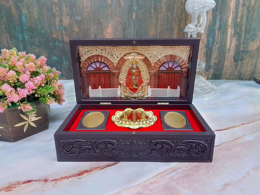 SHINDE EXPORTS Decorative Shirdi Sai Baba Photo Frame with Charan Paduka for God Pooja and Gift.