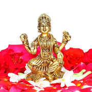 Aalayam Selveer Balambigai Statue| Bala Tripura Sundari Idol | Balambika Idol Brass 10cm Height Brass Gold Colour 1 Piece