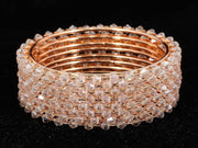 NMII Pearls Studded Metal Bangles Set For Women and Girls