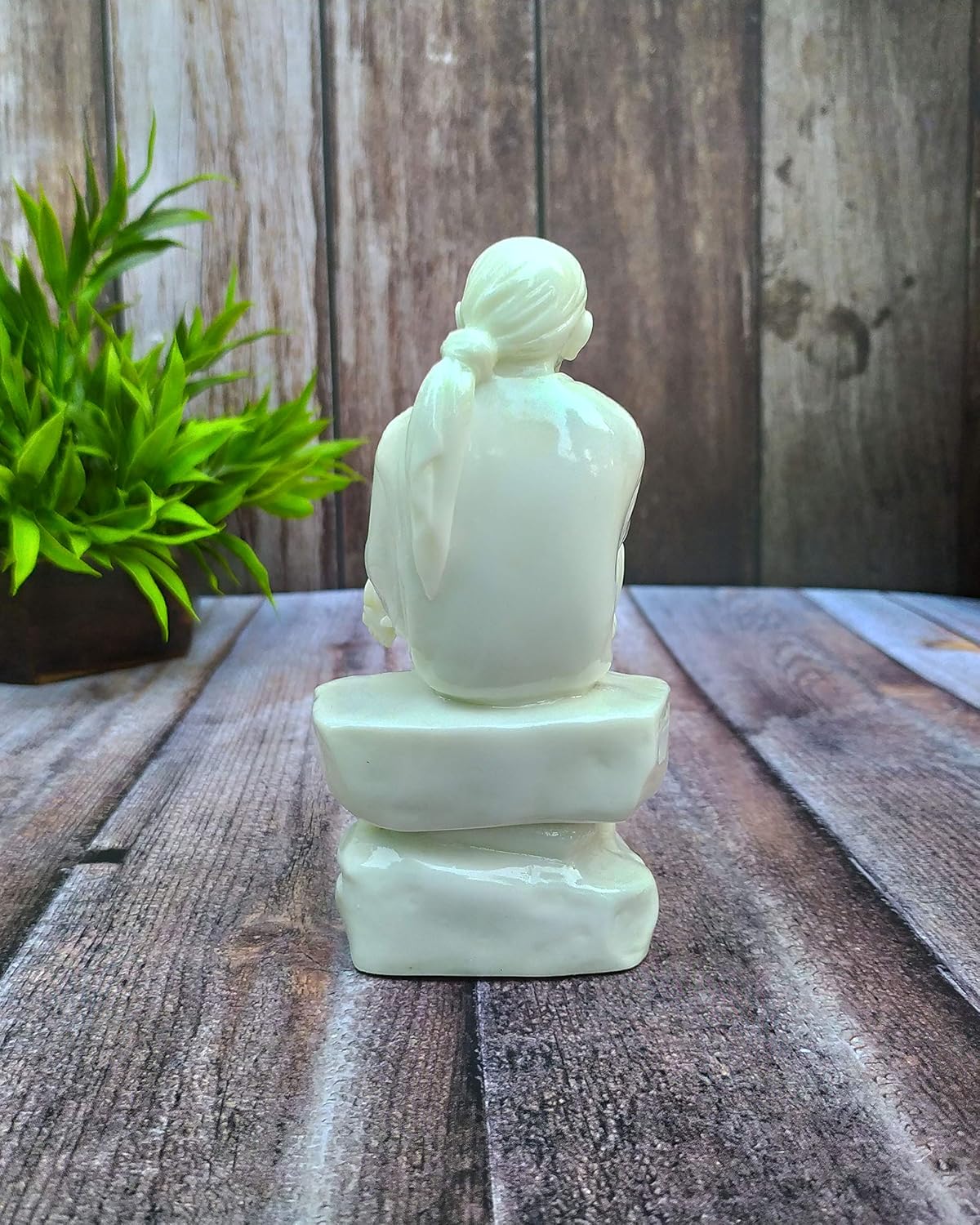 SHINDE EXPORTS Shirdi Saibaba Marble Idol for car Dashboard and Gifting (6 inches)